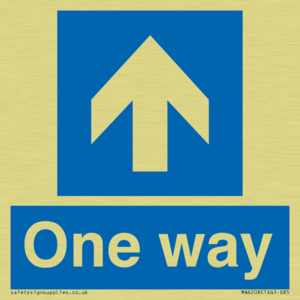 One way with up directional arrow